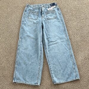NWT Old Navy Light Blue high rise baggy Wide-Leg Jeans size 6